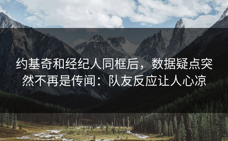 约基奇和经纪人同框后，数据疑点突然不再是传闻：队友反应让人心凉