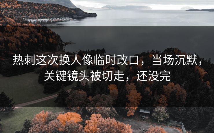 热刺这次换人像临时改口，当场沉默，关键镜头被切走，还没完